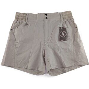 Viodia Women's Hiking Athletic Shorts Size XL Tan Elastic Waist Zippered Pocket
